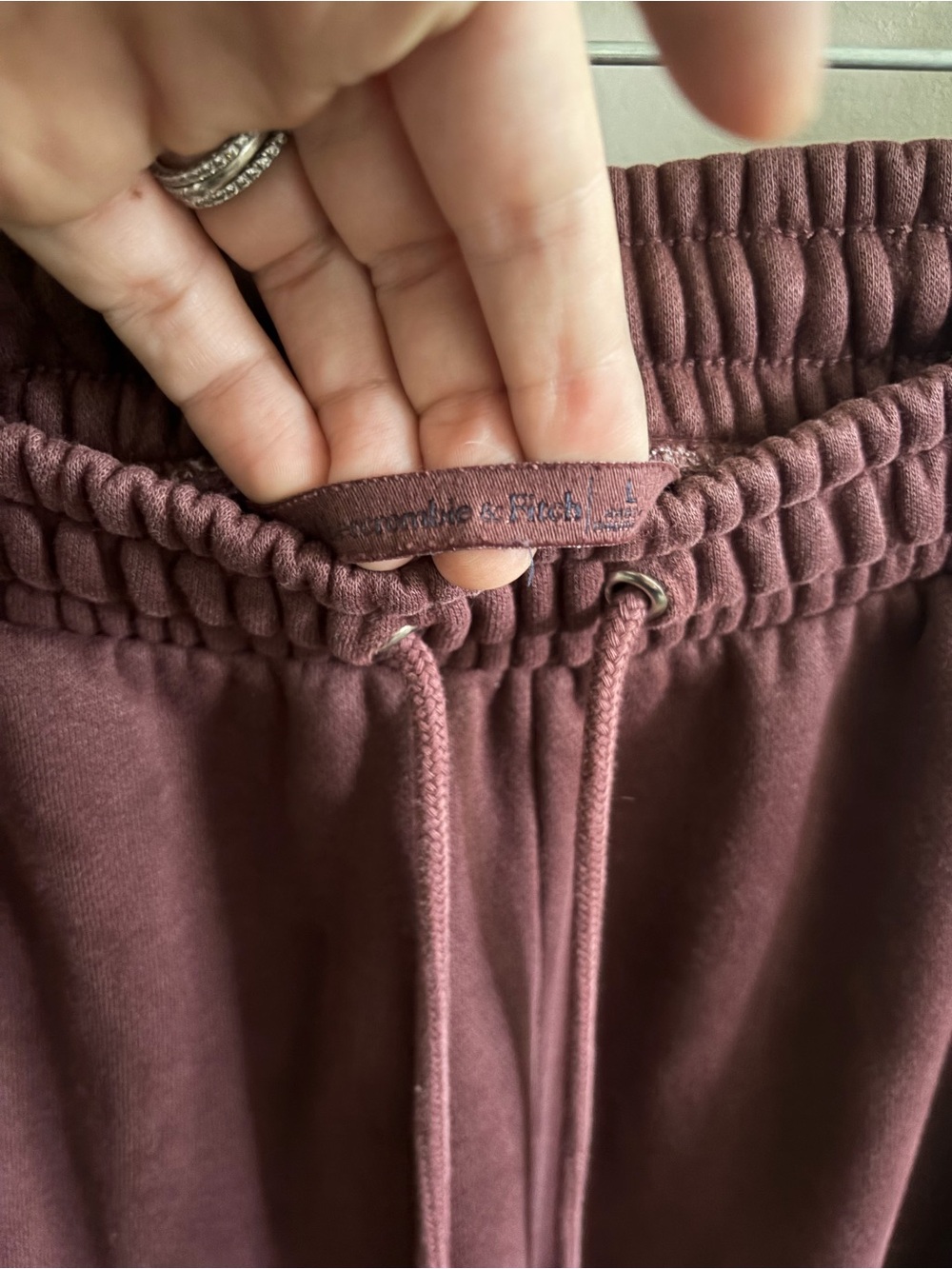 Abercrombie & Fitch Sunday High Rise Wide Leg Sweatpant - Plum - Picture 8 of 10